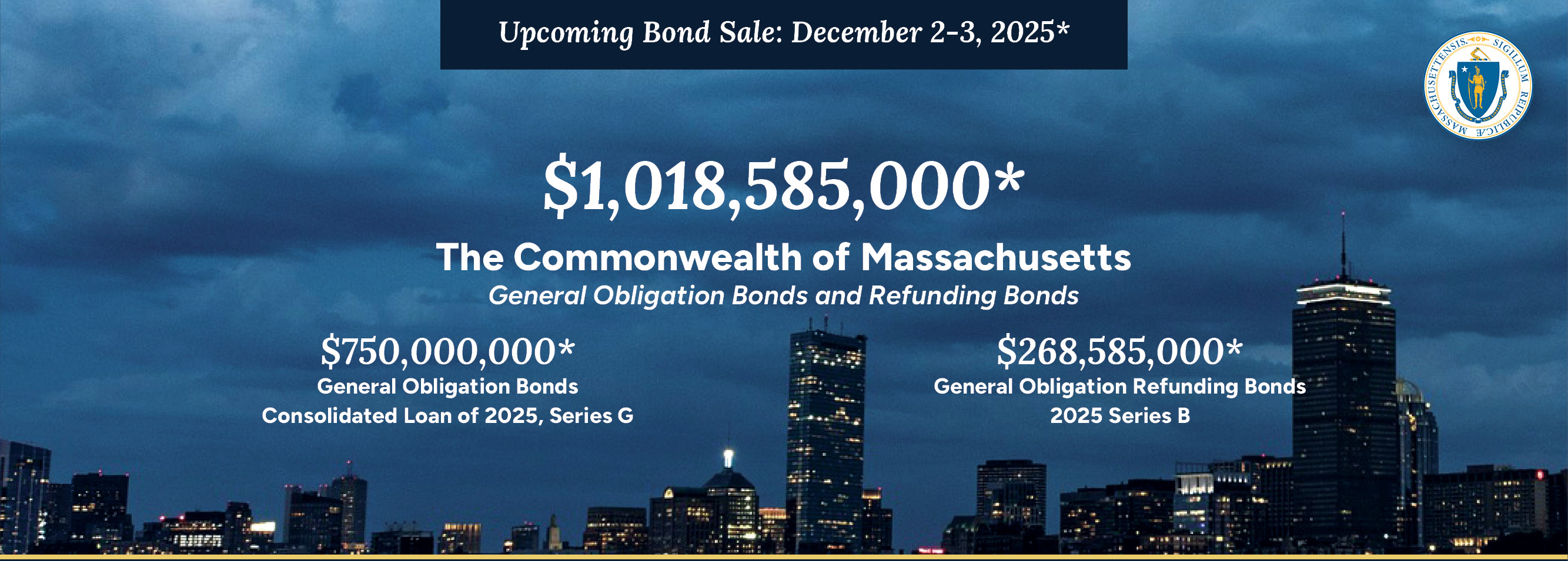 GO Bond Sale December 2-3, 2025*